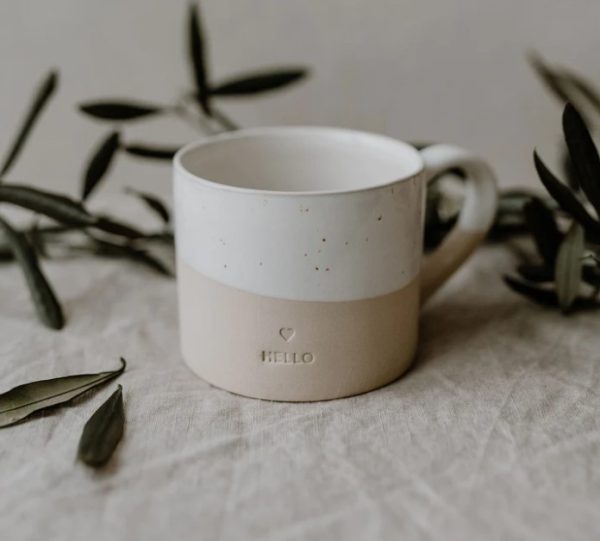 Tasse en grès Hello