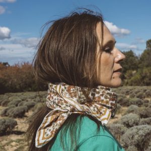 FOULARD FLOWER BOIS DE ROSE