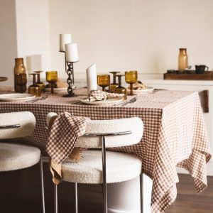NAPPE EN LIN VICHY BRIQUE 175*250 – Image 3