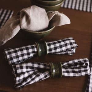 SERVIETTE DE TABLE VICHY - NOIR