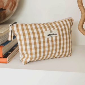 TROUSSE EN COTON VICHY  - CAMEL – Image 2