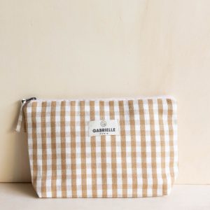 TROUSSE EN COTON VICHY  - CAMEL