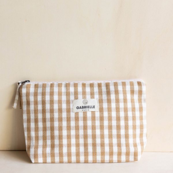 TROUSSE EN COTON VICHY  - CAMEL