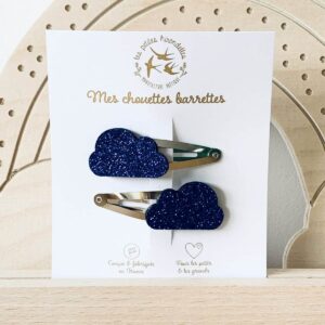 BARRETTES  - NUAGES  - BLEU