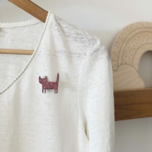 BROCHE CHAT DEBOUT - ROSE – Image 4