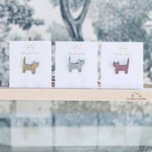 BROCHE CHAT DEBOUT - ROSE – Image 3