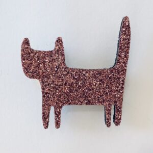BROCHE CHAT DEBOUT - ROSE