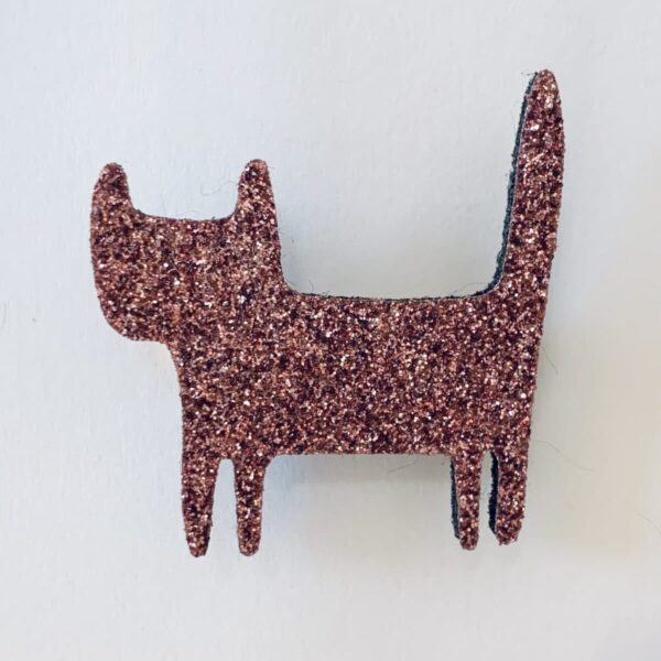 BROCHE CHAT DEBOUT - ROSE