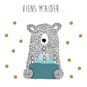 5 CARTES + ENVELOPPES - VIENS M'AIDER À SOUFFLER MES BOUGIES
