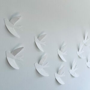 Hirondelles murales en papier " BLANC"