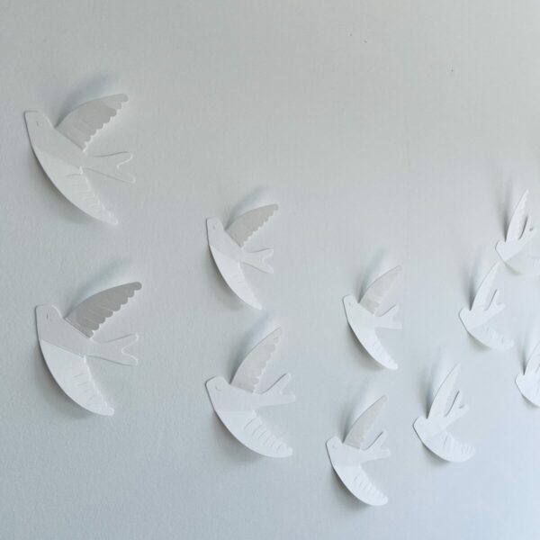Hirondelles murales en papier " BLANC"