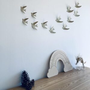 Hirondelles murales en papier " Doré" – Image 2