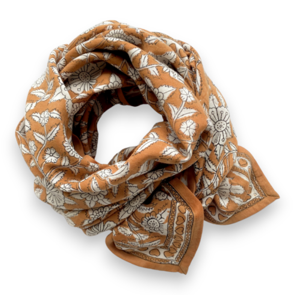 FOULARD LATIKA "COEUR"  CHATAIGNE