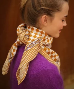 FOULARD DAMIER CARAMEL – Image 5