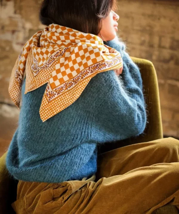 FOULARD DAMIER CARAMEL