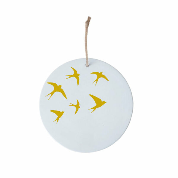 Médaillon Grand vol d'hirondelles "doré"