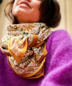 FOULARD PALMYRE CARAMEL BEURRE SALÉ – Image 4