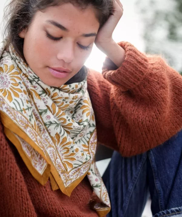 FOULARD PALMYRE CARAMEL BEURRE SALÉ