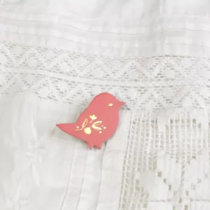 BROCHE PIOU ROSE