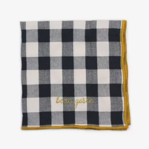 SERVIETTE DE TABLE BRODÉE "BEAU GOSSE" -  RÉGLISSE