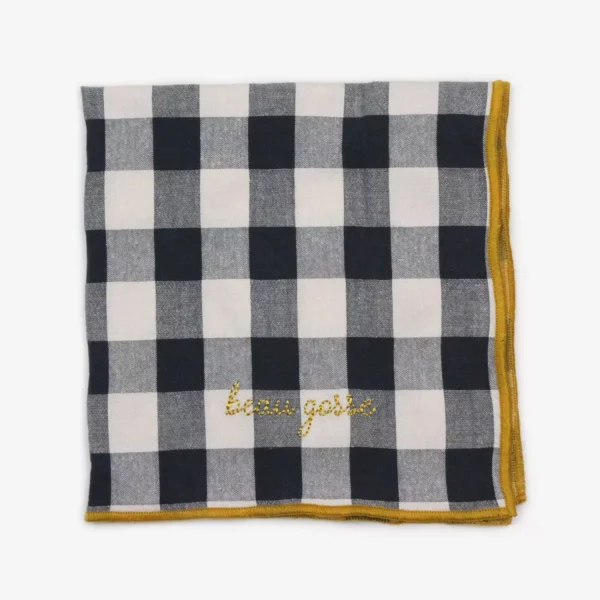 SERVIETTE DE TABLE BRODÉE "BEAU GOSSE" -  RÉGLISSE