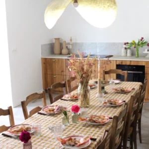 NAPPE  VICHY BRODEE  - MOUTARDE - 140*250 – Image 4