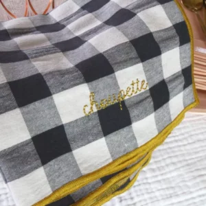 SERVIETTE DE TABLE BRODÉE  "CHOUPETTE" - RÉGLISSE – Image 3