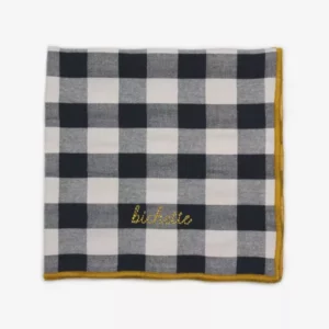 SERVIETTE DE TABLE BRODÉE  "BICHETTE" - RÉGLISSE