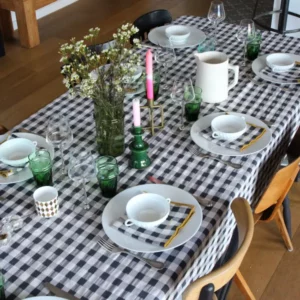 NAPPE  VICHY BRODEE - REGLISSE - 140*250 – Image 5