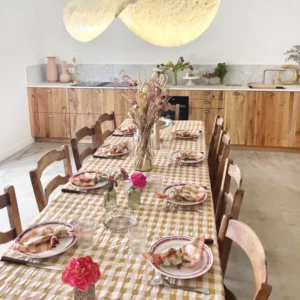 NAPPE  VICHY BRODEE  - MOUTARDE - 140*250 – Image 2
