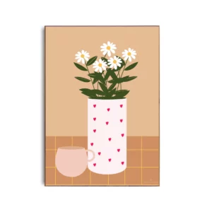 Affiche vase coeur de GREEN&PAPER