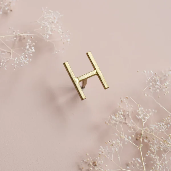 Clou mural en laiton - Lettre "H"
