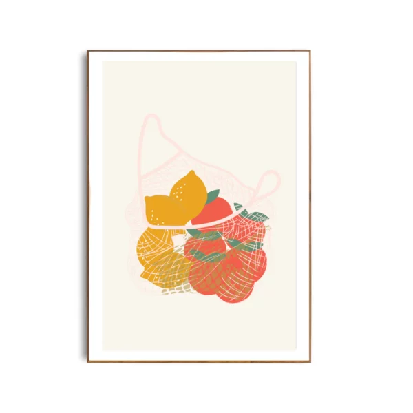 AFFICHE panier de fruits tutti frutti de GREEN&PAPER