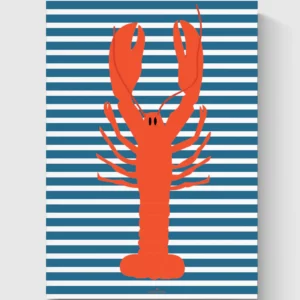 Affiche homard à rayures de GREEN&PAPER