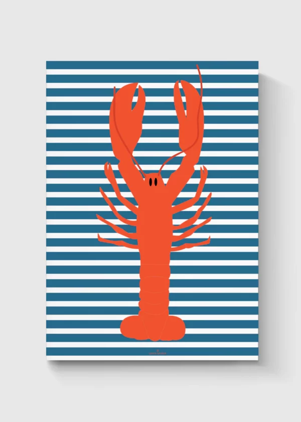 Affiche homard à rayures de GREEN&PAPER