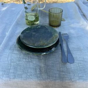 Mini nappe Tie and Dye 100x100 cm - TANDORI Aqua – Image 2
