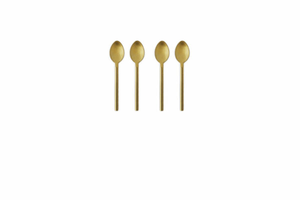 PETITES CUILLERES DOREES MAT * 4