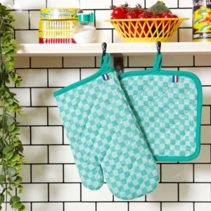 LE GANT ET LA MANIQUE DAMIER "Lagune" by La Carafe – Image 2
