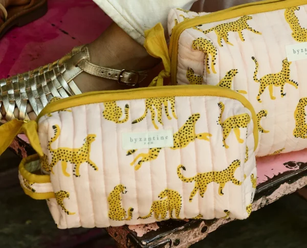 "MIMI" LA PETITE TROUSSE DE TOILETTE FAUVE ROSE