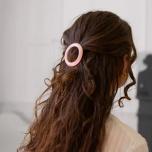 Barrette ronde rose dragée – Image 2