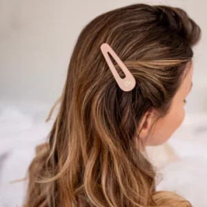 Lot de 2 barrettes "Rose Dragée" – Image 3