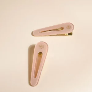 Lot de 2 barrettes "Rose Dragée" – Image 2