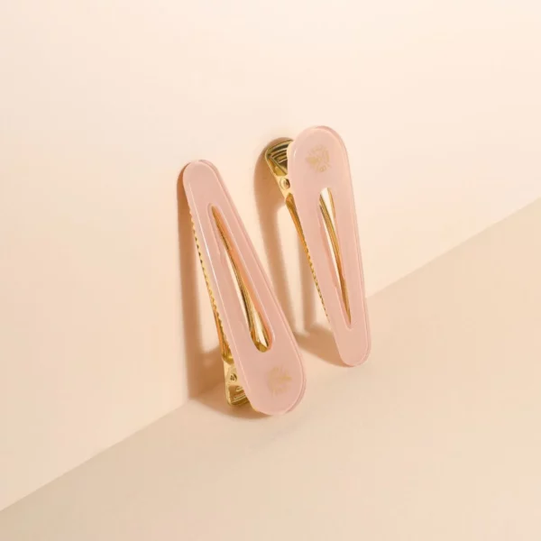 Lot de 2 barrettes "Rose Dragée"