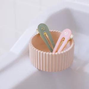 Lot de 2 barrettes "Rose Dragée" – Image 4