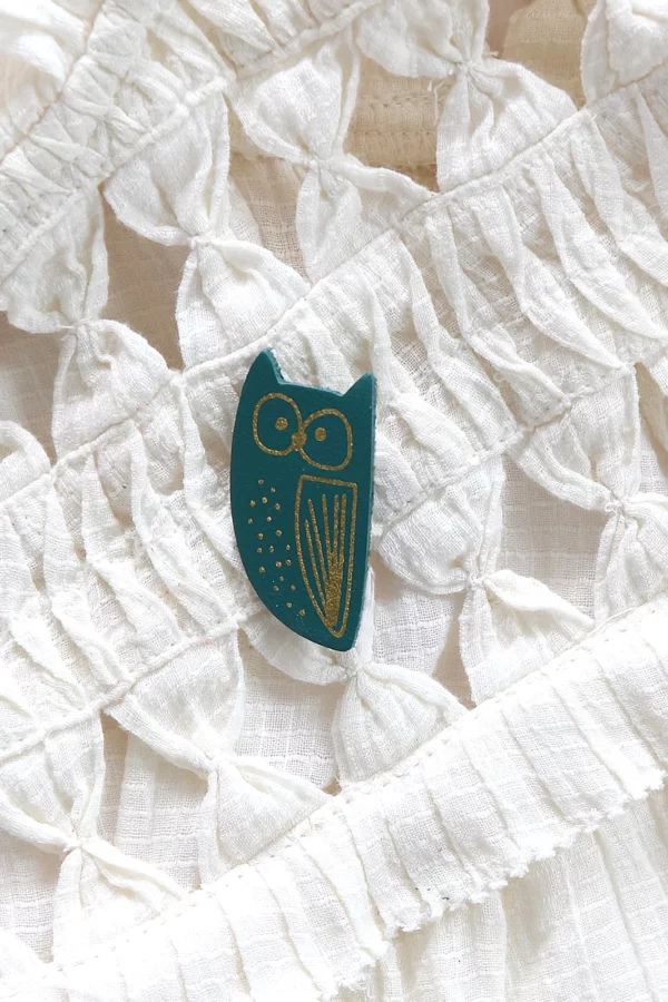 BROCHE HIBOU TEAL