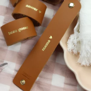 ROND DE SERVIETTE EN CUIR Mama ❤