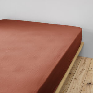DRAP HOUSSE TERRACOTTA 140*190