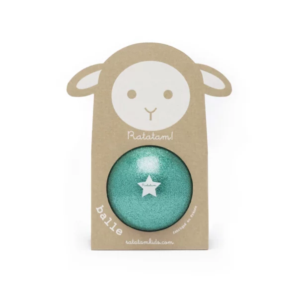 Ballon mouton pailleté 10 cm – Vert