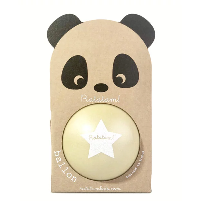PETIT BALLON PANDA JAUNE - 12 CM