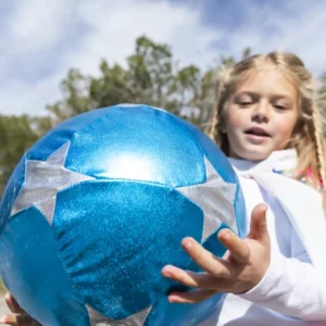Ballon tissus étoiles 30 cm – bleu – Image 2